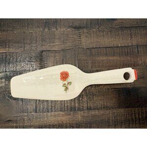 Vintage Ceramic Porcelain Cake Pastry Pie Server Serving Utensil Rose Design